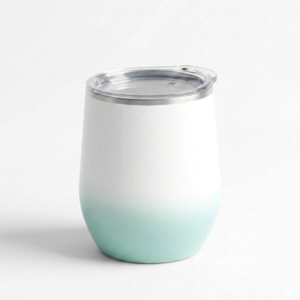 12oz Stainless Steel Stemless Wine Cup with Lid Gradient Color Thumbnail