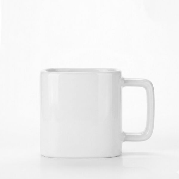 11oz Square Ceramic White Mug Thumbnail