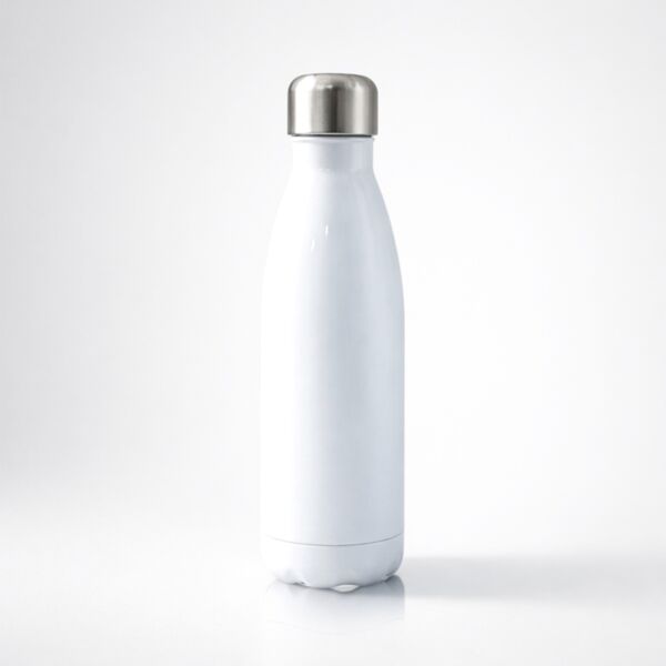 17oz Sparkling Stainless Cola Bottle with Lid (White) Thumbnail