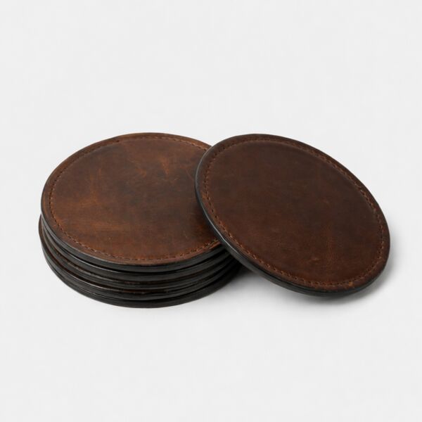 Engraving Round Leather Coaster Thumbnail