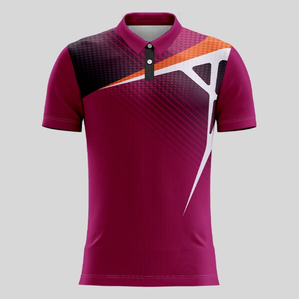 Purple Esport Pattern Full Print Polo Shirt Thumbnail