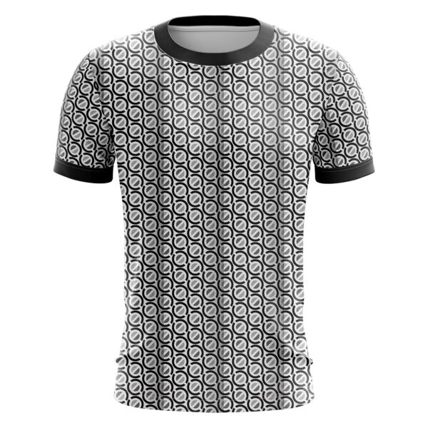 Circle with Lines Design Full Print Roundneck Shirt Thumbnail