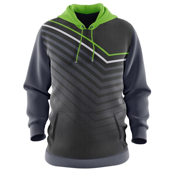 Green Linear Pattern Full Print Hoodie Jacket Thumbnail