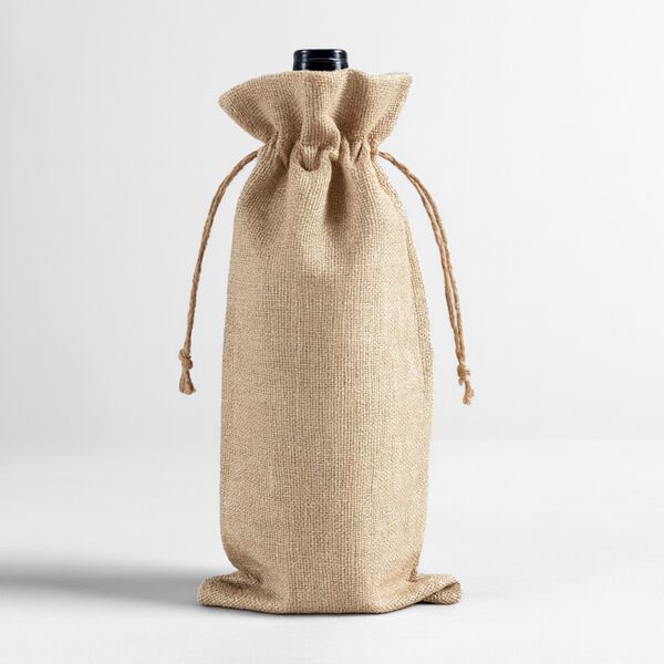Faux Burlap Drawstring Bag - 17*34cm Thumbnail