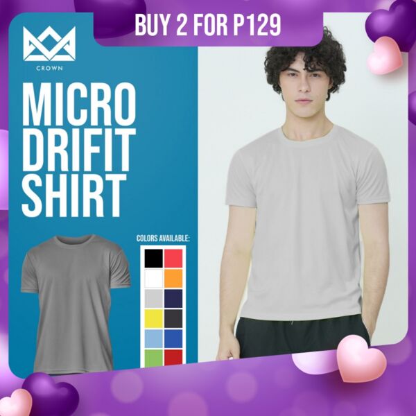 Crown Mens Micro Drifit Round Neck Tshirt for Men Women Active Wear tshirt for men Thumbnail