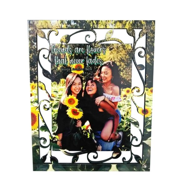 Floral Side Wooden Desk Frame Thumbnail