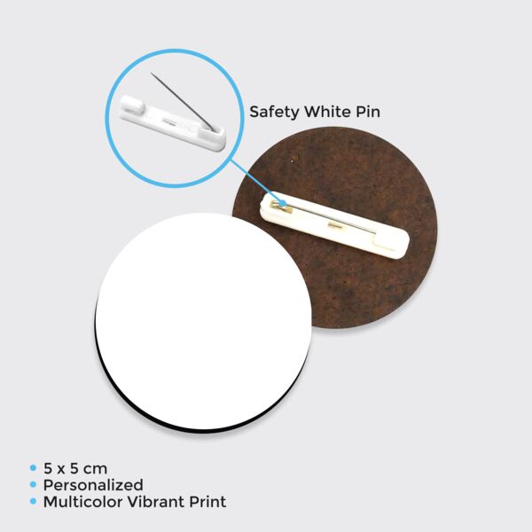 MDF Circle Name Tag with Pin Thumbnail